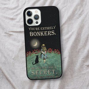 Alice & the Cheshire Cat Starry Night - Bonkers Quote iPhone Case